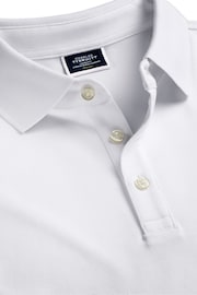 Charles Tyrwhitt White Solid Long Sleeve Plain Tyrwhitt Pique Polo Shirt - Image 5 of 6