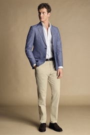 Charles Tyrwhitt Blue Linen Cotton Slim Fit Jacket - Image 3 of 5