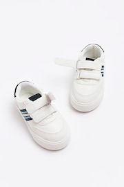 River Island White Boys Striped Plimsole Trainers - Image 3 of 5