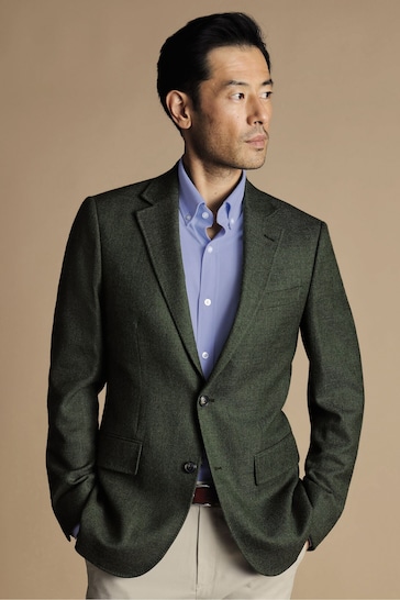 Charles Tyrwhitt Black Slim Fit Twill Wool Texture Suit: Jacket