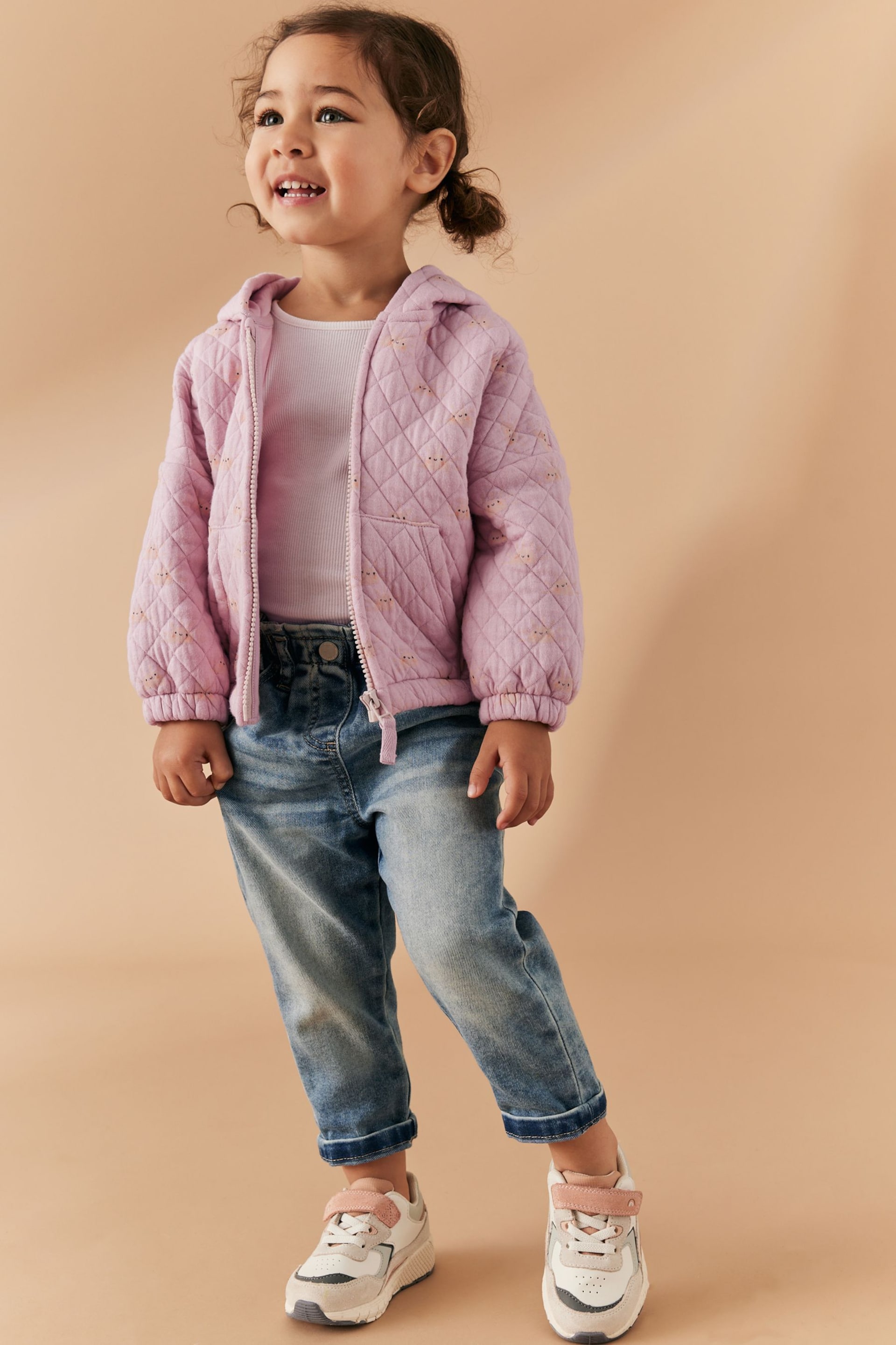 Pink Quilted Zip Through Hoodie (3mths-7yrs) - Image 3 of 8