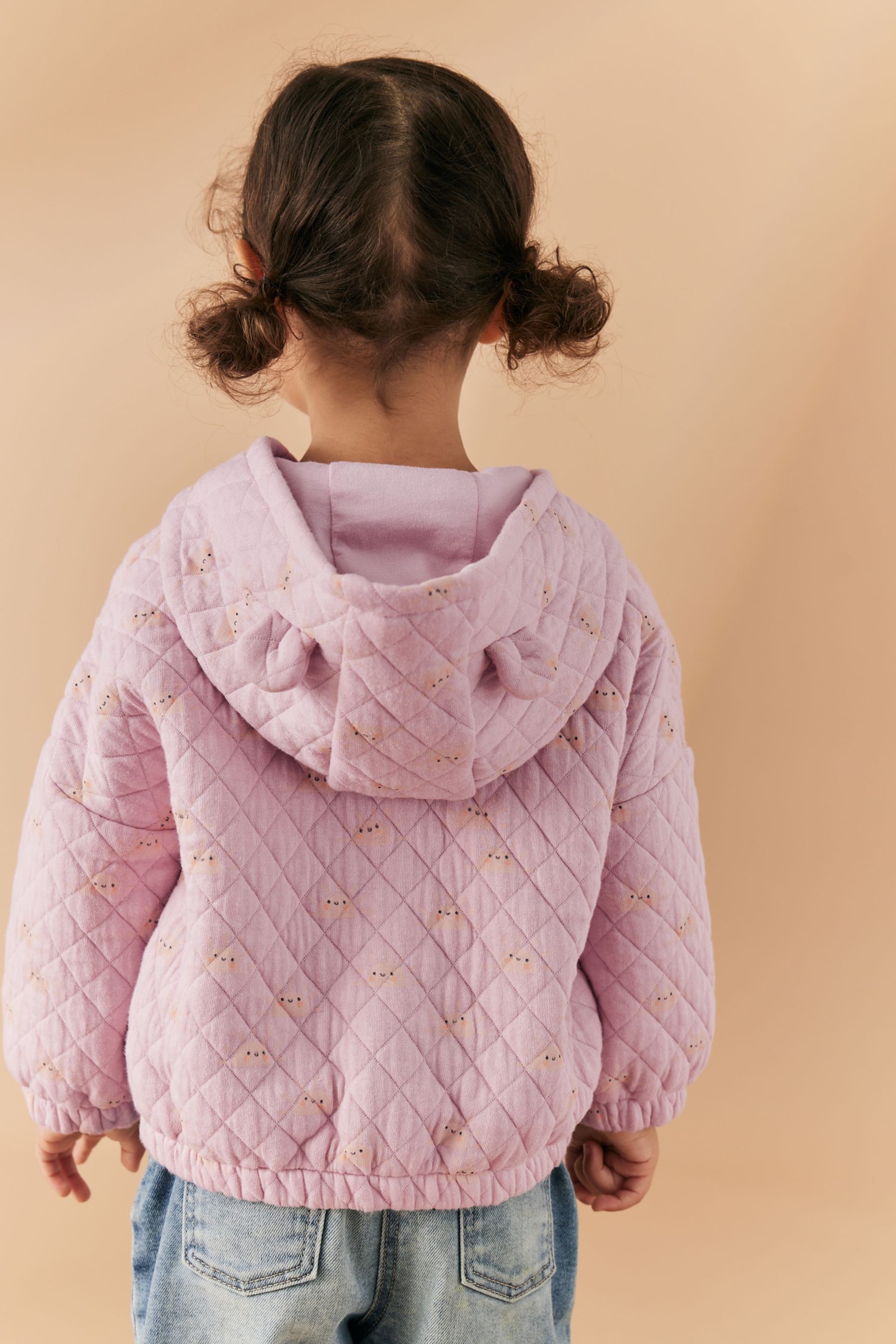 Pink Quilted Zip Through Hoodie (3mths-7yrs) - Image 4 of 8