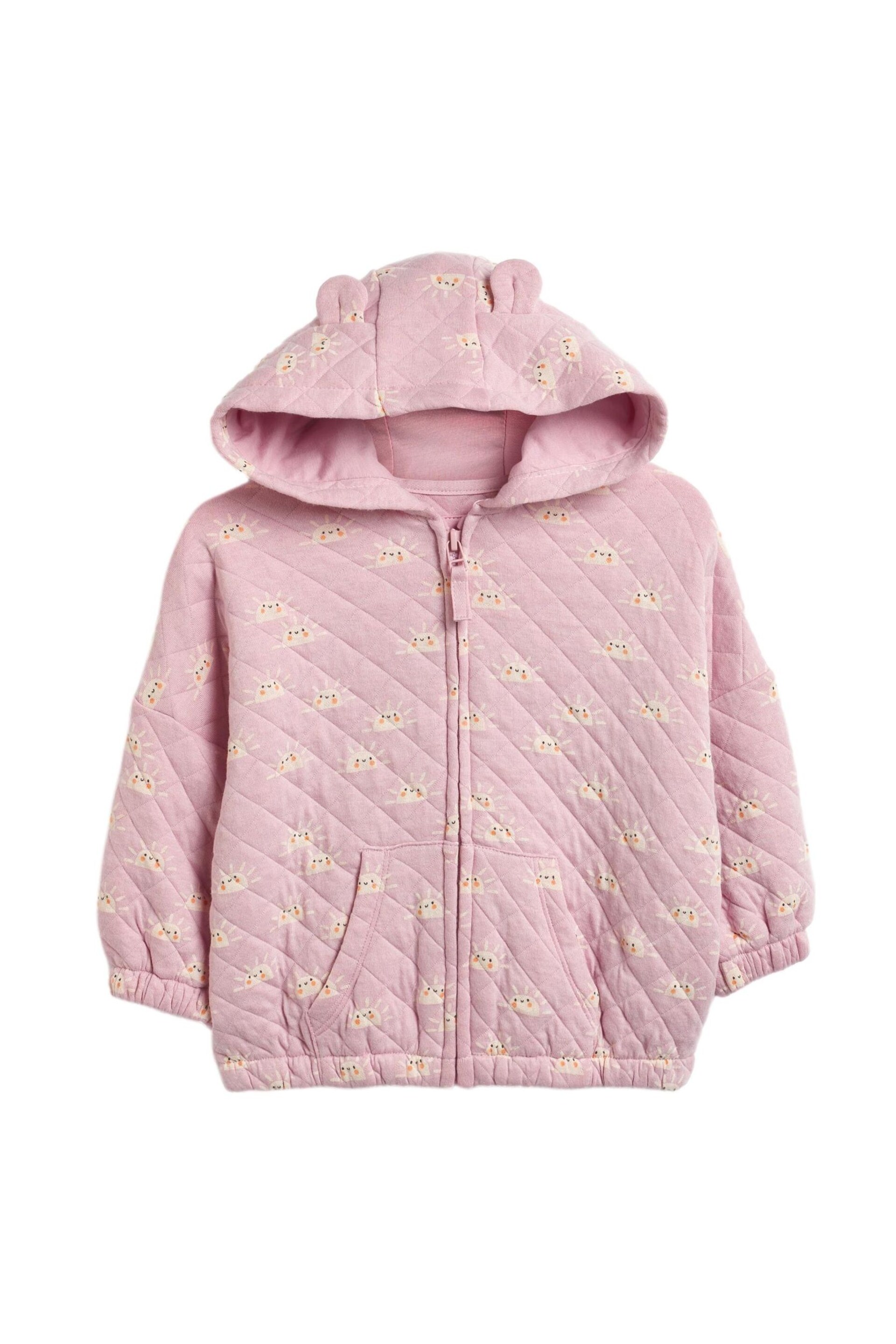 Pink Quilted Zip Through Hoodie (3mths-7yrs) - Image 6 of 8