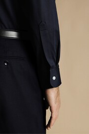 Charles Tyrwhitt Blue Dark Four Way Stretch Button Down Jersey Shirt - Image 3 of 6