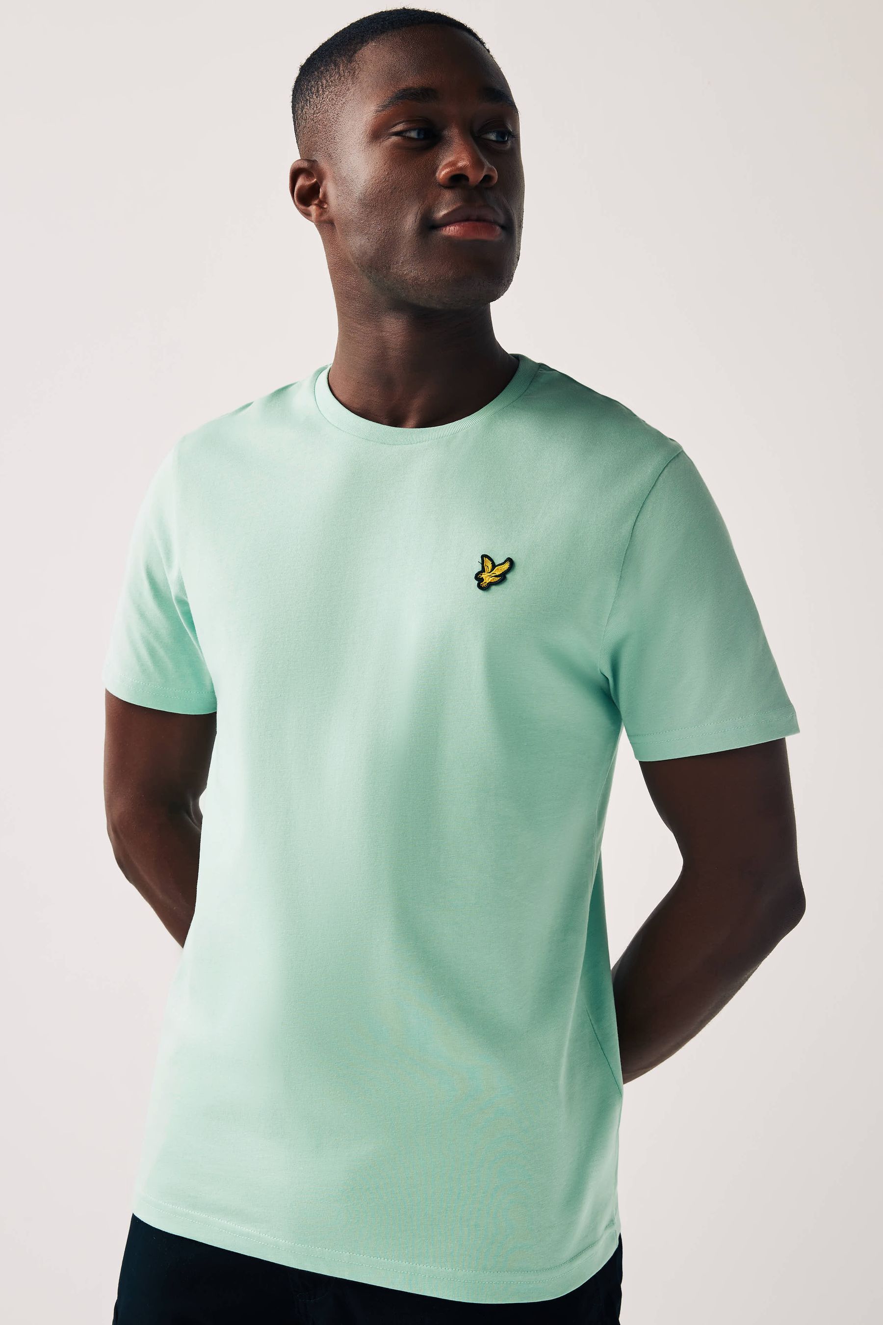 Buy Lyle Scott Shadow Mint Green Crew Neck T Shirt from Next Luxembourg