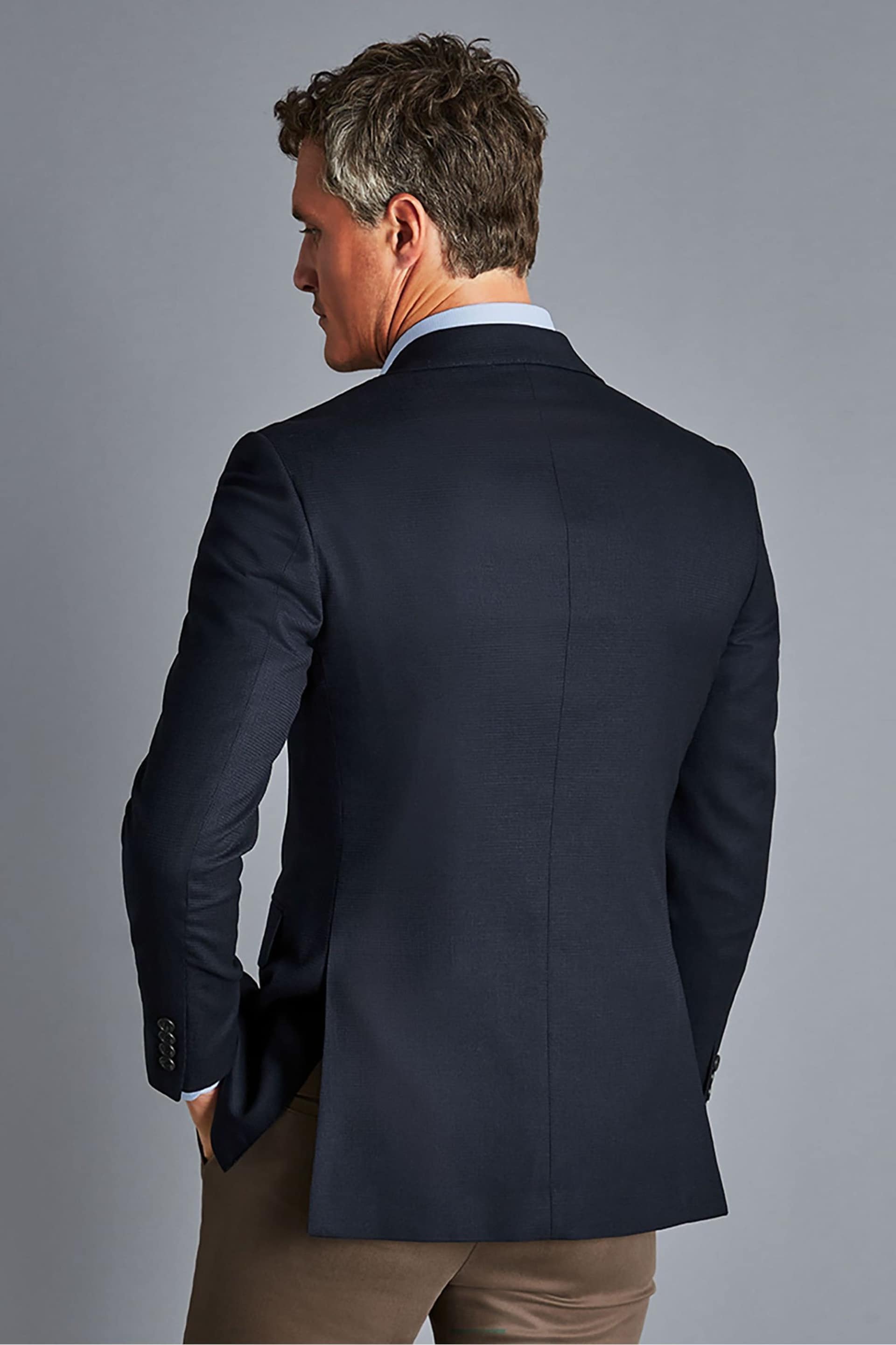 Charles Tyrwhitt Blue Proper Blazer Classic Fit Jacket - Image 2 of 4