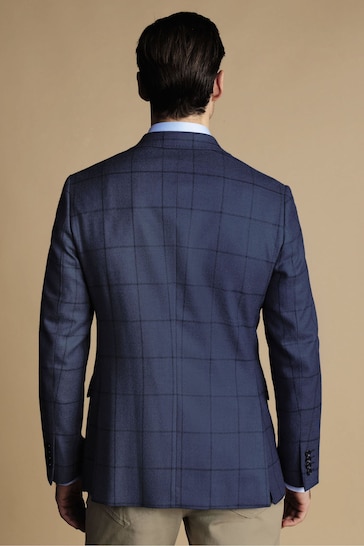 Charles Tyrwhitt Blue Slim Fit Twill Wool Texture Suit: Jacket