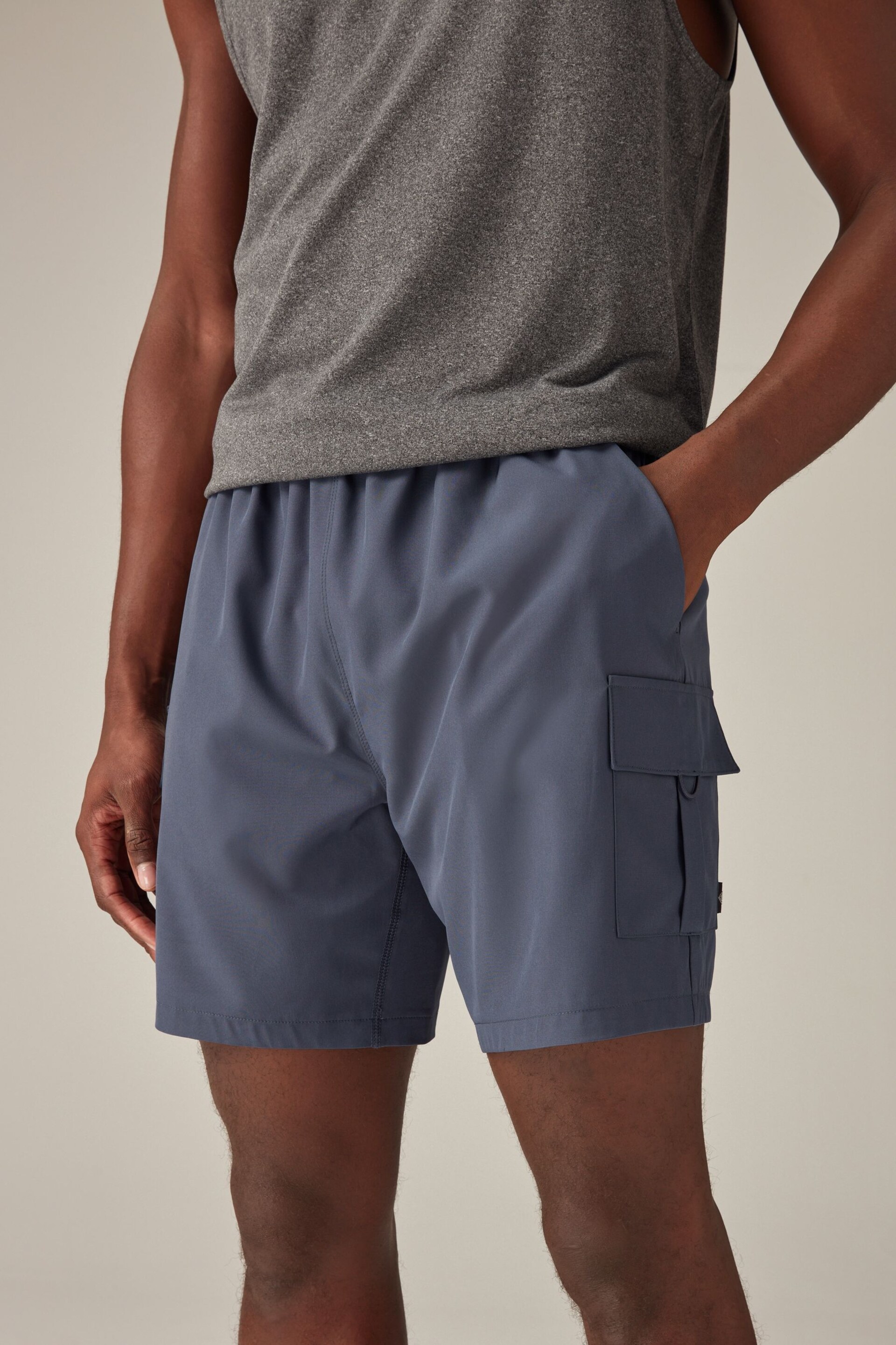 Blue Shorts Active Gym Sports Shorts - Image 5 of 11