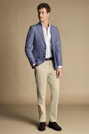 Charles Tyrwhitt Blue Chrome Linen Cotton Classic Fit Jacket - Image 3 of 5