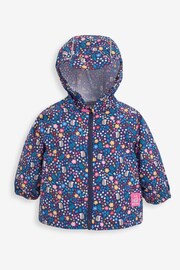 JoJo Maman Bébé Navy Woodland Pack-Away Rain Jacket - Image 2 of 5