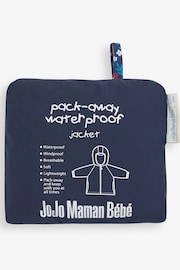 JoJo Maman Bébé Navy Woodland Pack-Away Rain Jacket - Image 5 of 5