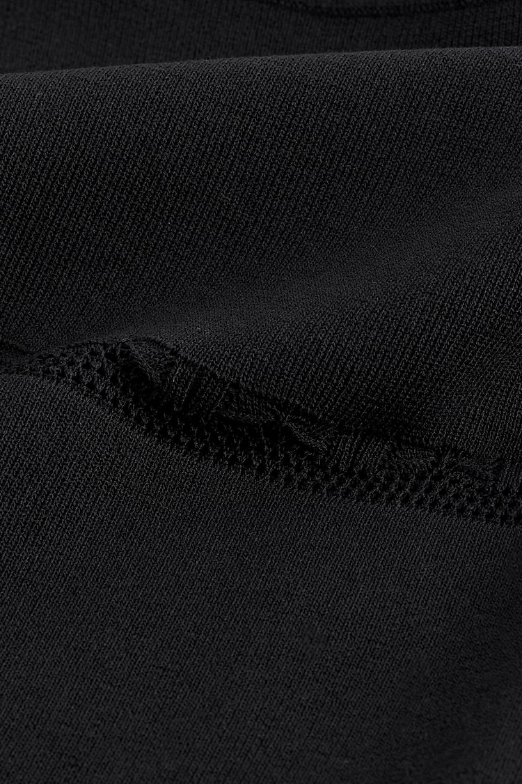 Black Square Neck Stitch Detail Long Sleeve Knitted Midi Dress - Image 6 of 6