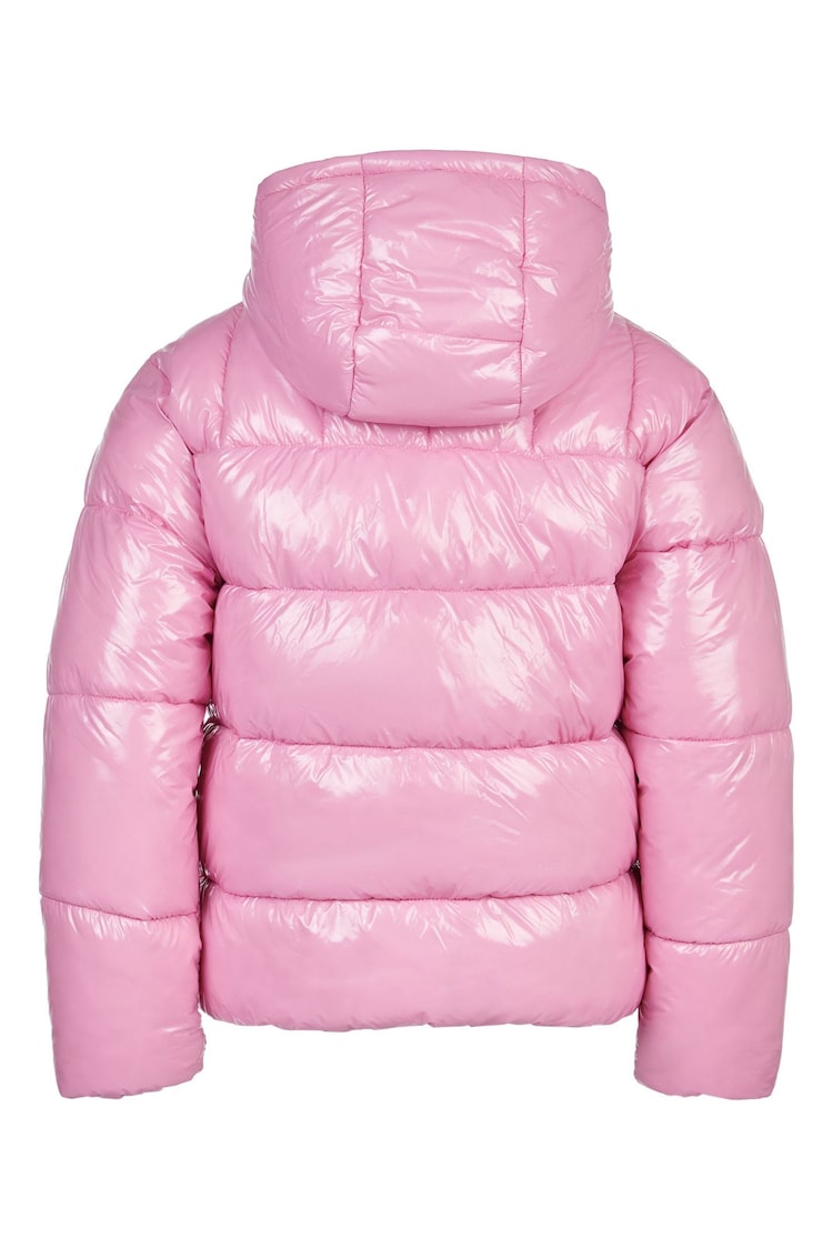 ELLE Pink Logo Puffer Coat - Image 2 of 5