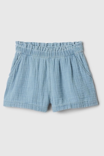 Gap Blue Crinkle Cotton Baby Pull On Short