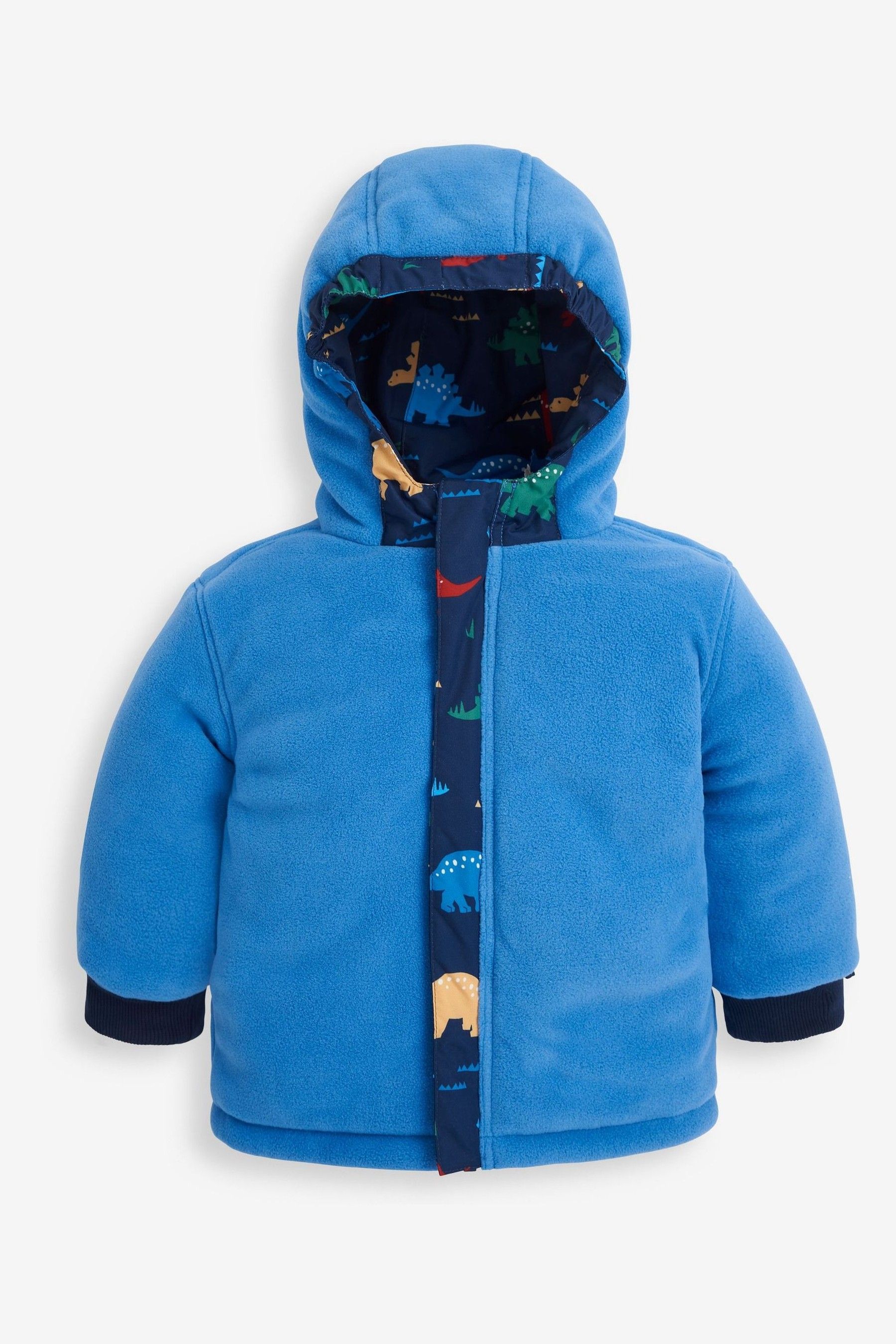 Buy JoJo Maman Bebe Navy Dinosaur Reversible Fleece Lined Jacket from Next Luxembourg