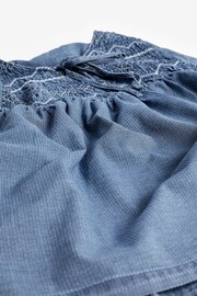 Mid Blue Lightweight Denim Embroidered Stripe Blouse - Image 5 of 5