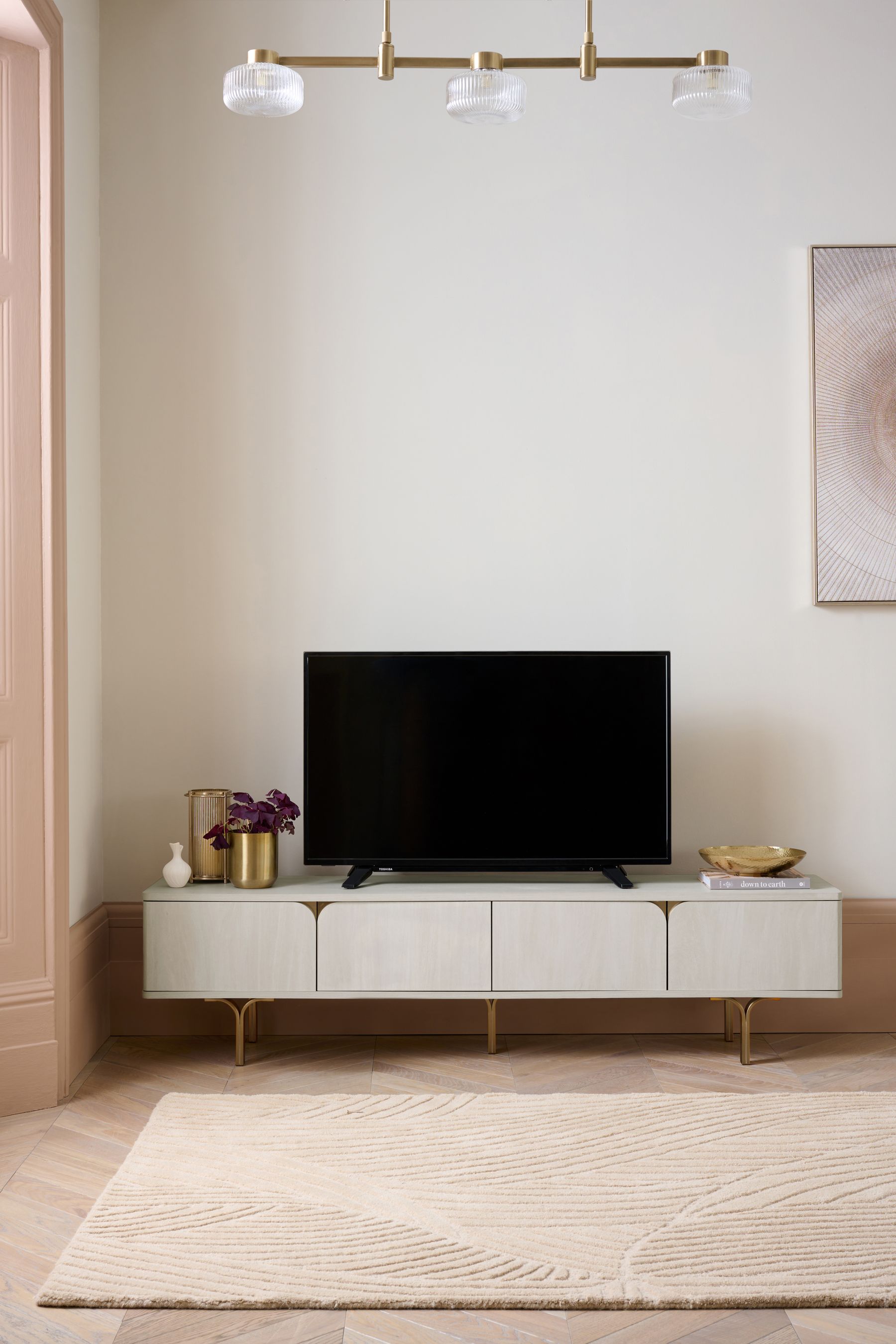 Light Evie Oak Effect Up to 80 inch Floating Top TV Unit