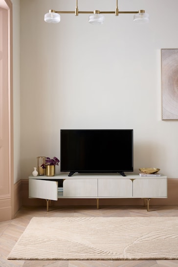 Light Evie Oak Up to 80 inch Effect Floating Top TV Unit