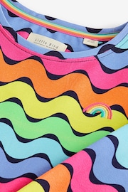 Little Bird by Jools Oliver Multi Rainbow Wave Skater Dress - Image 8 of 10