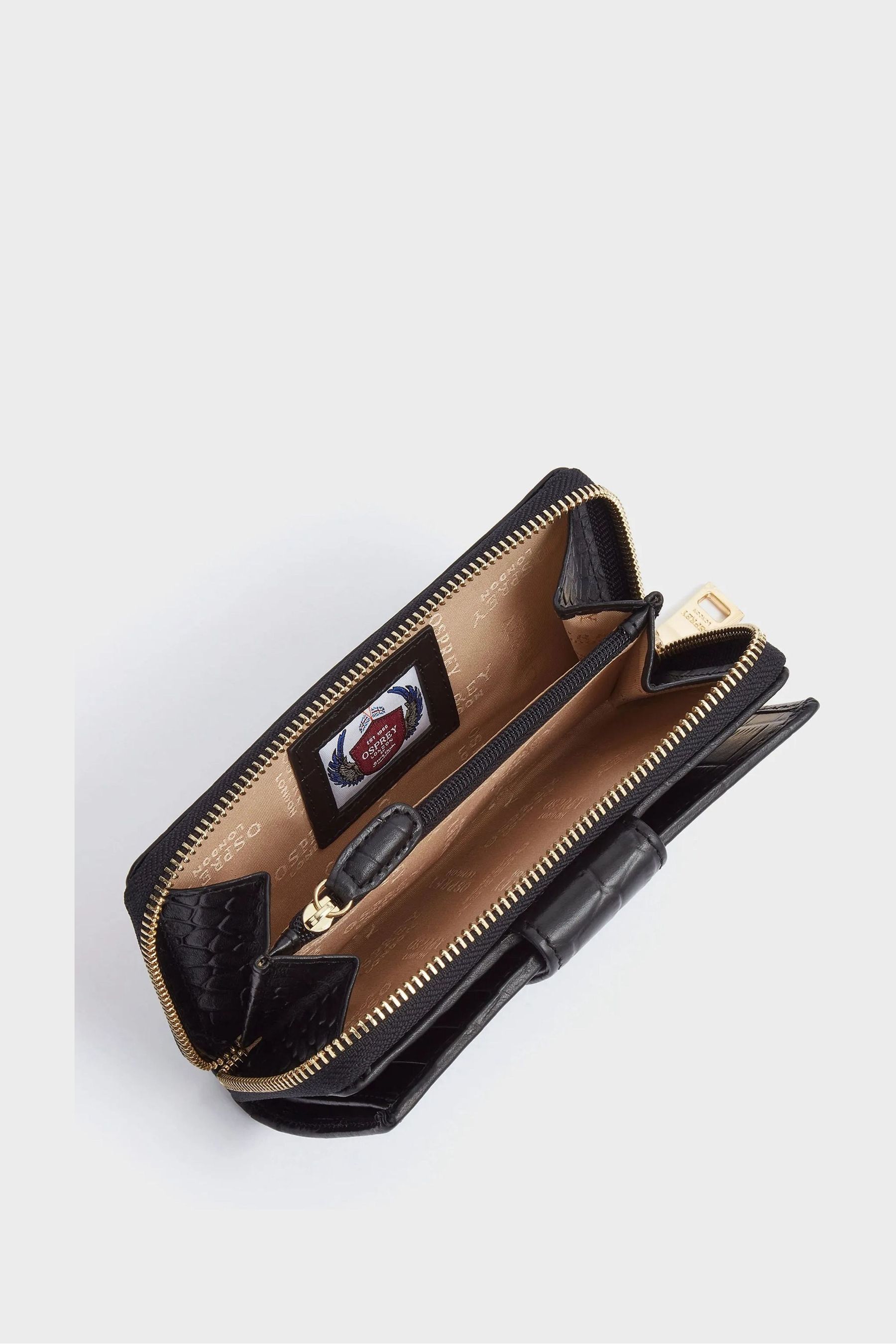 Buy Osprey London Carla Zip Around Croc Leather Purse from Next Spain