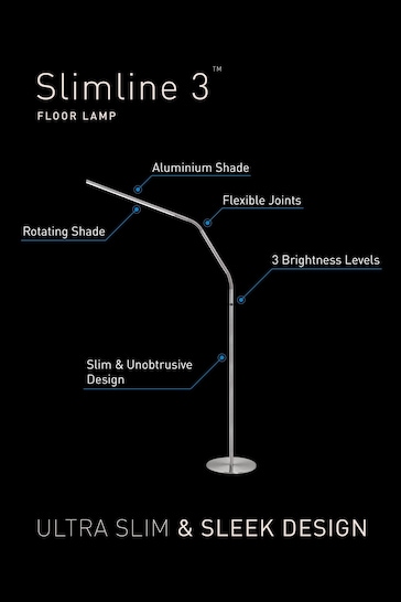 Daylight Company Silver Slimline 3 Floor Task Lamp
