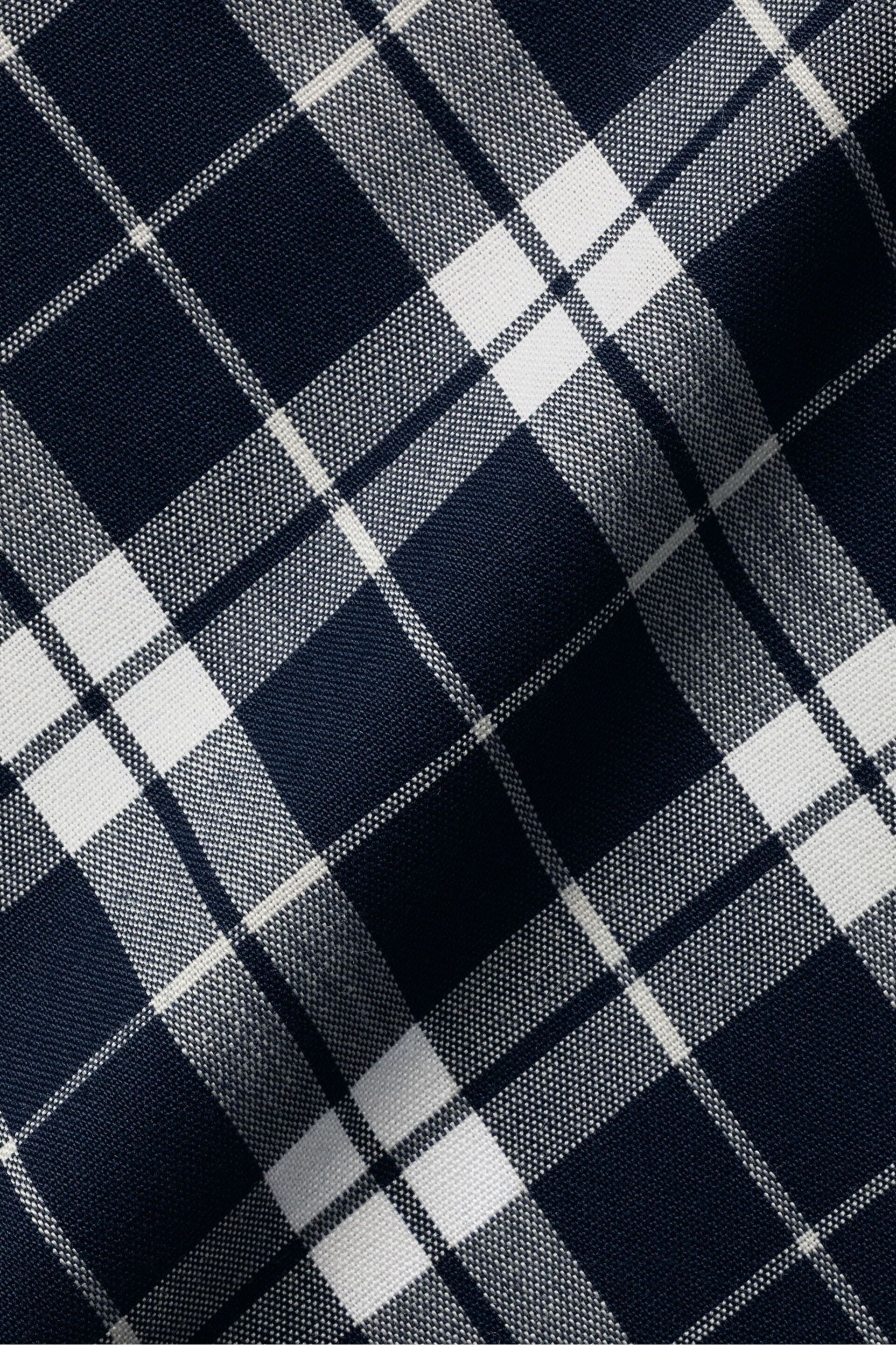 Charles Tyrwhitt Blue Check Non-Iron Stretch Poplin Slim Fit Shirt - Image 7 of 7