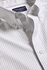 Charles Tyrwhitt Grey Stripe Button-down Non-iron Stretch Oxford Sf Shirt - Image 5 of 6