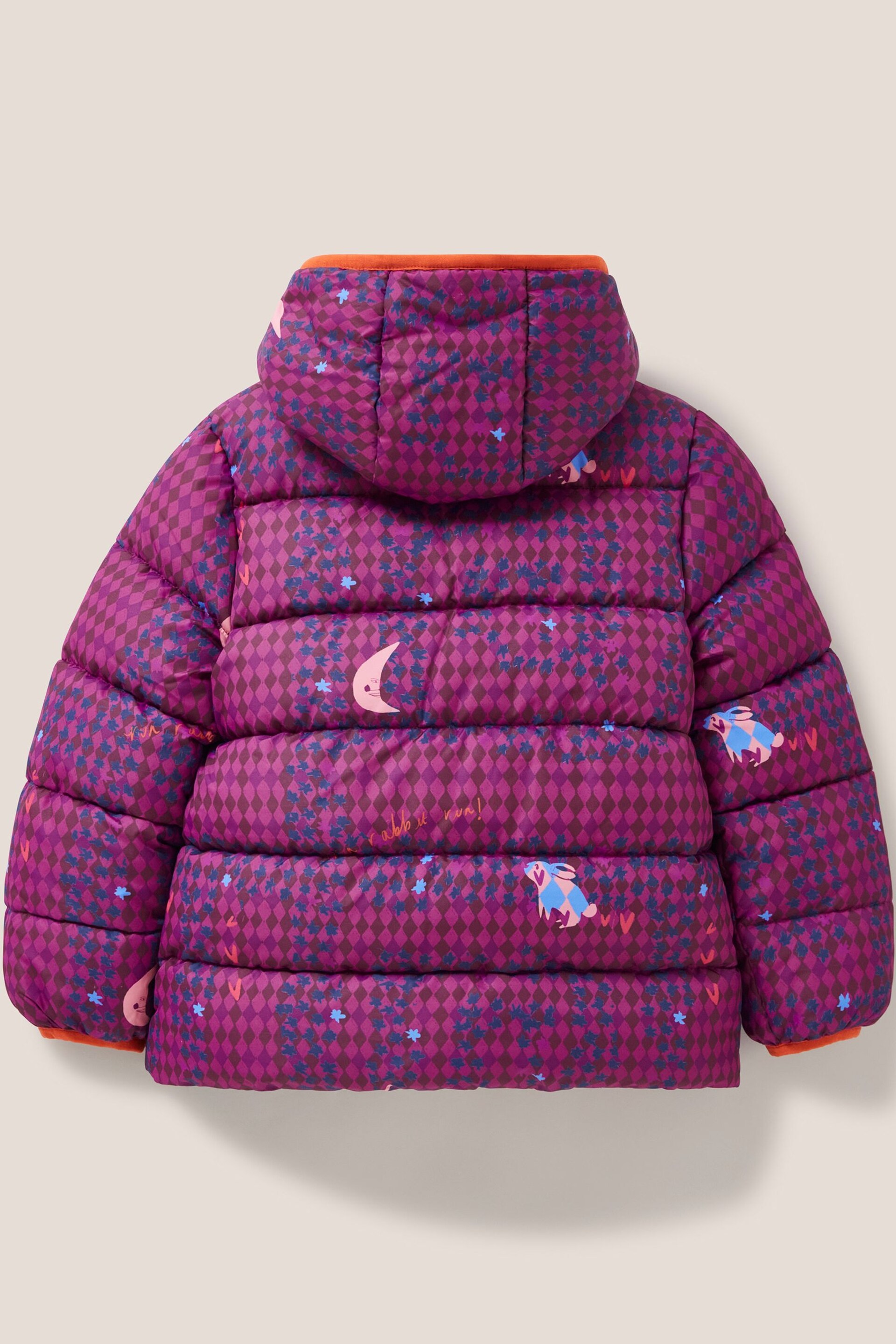 White Stuff Pink Quilted Print Puffer Jacket - Image 2 of 3