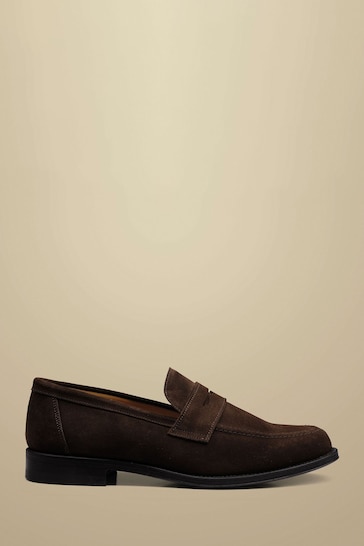 Charles Tyrwhitt Brown Suede Saddle Loafers