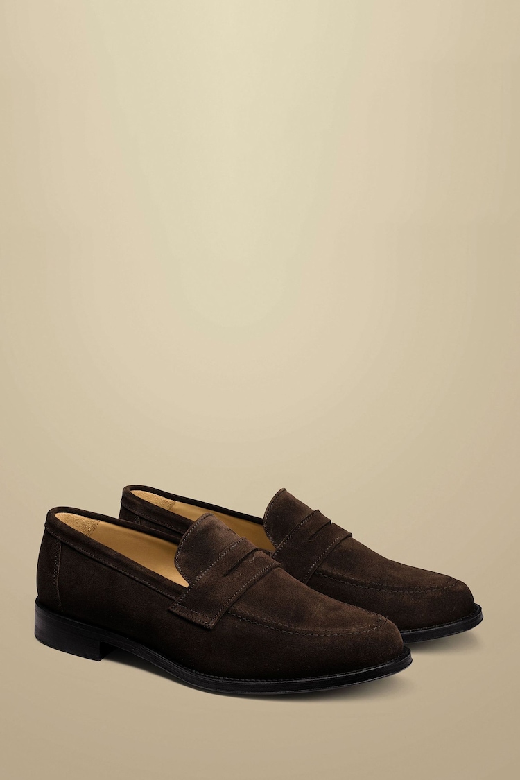 Charles Tyrwhitt Brown Suede Saddle Loafers - Image 2 of 4