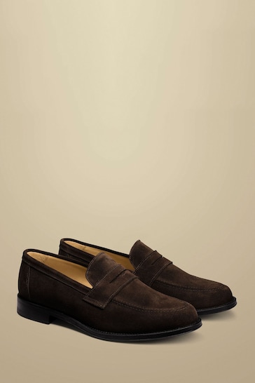 Charles Tyrwhitt Brown Suede Saddle Loafers
