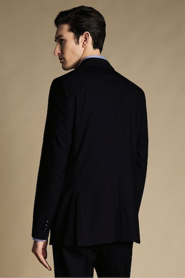 Charles Tyrwhitt Blue Slim Fit Stripe Ultimate Performance Suit: Jacket