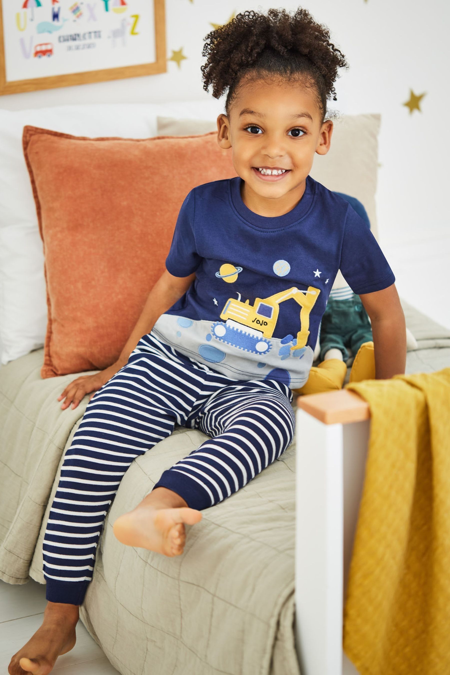 Buy JoJo Maman Bebe Space 2 Pack Digger Jersey Pyjamas from the Next UK online shop