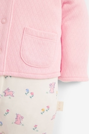 JoJo Maman Bébé Pink 2-Piece Cotton Baby Bunny Sleepsuit & Jacket Set - Image 5 of 5