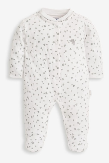 JoJo Maman Bébé Grey Elephant 2-Piece Baby Sleepsuit & Velour Jacket Set