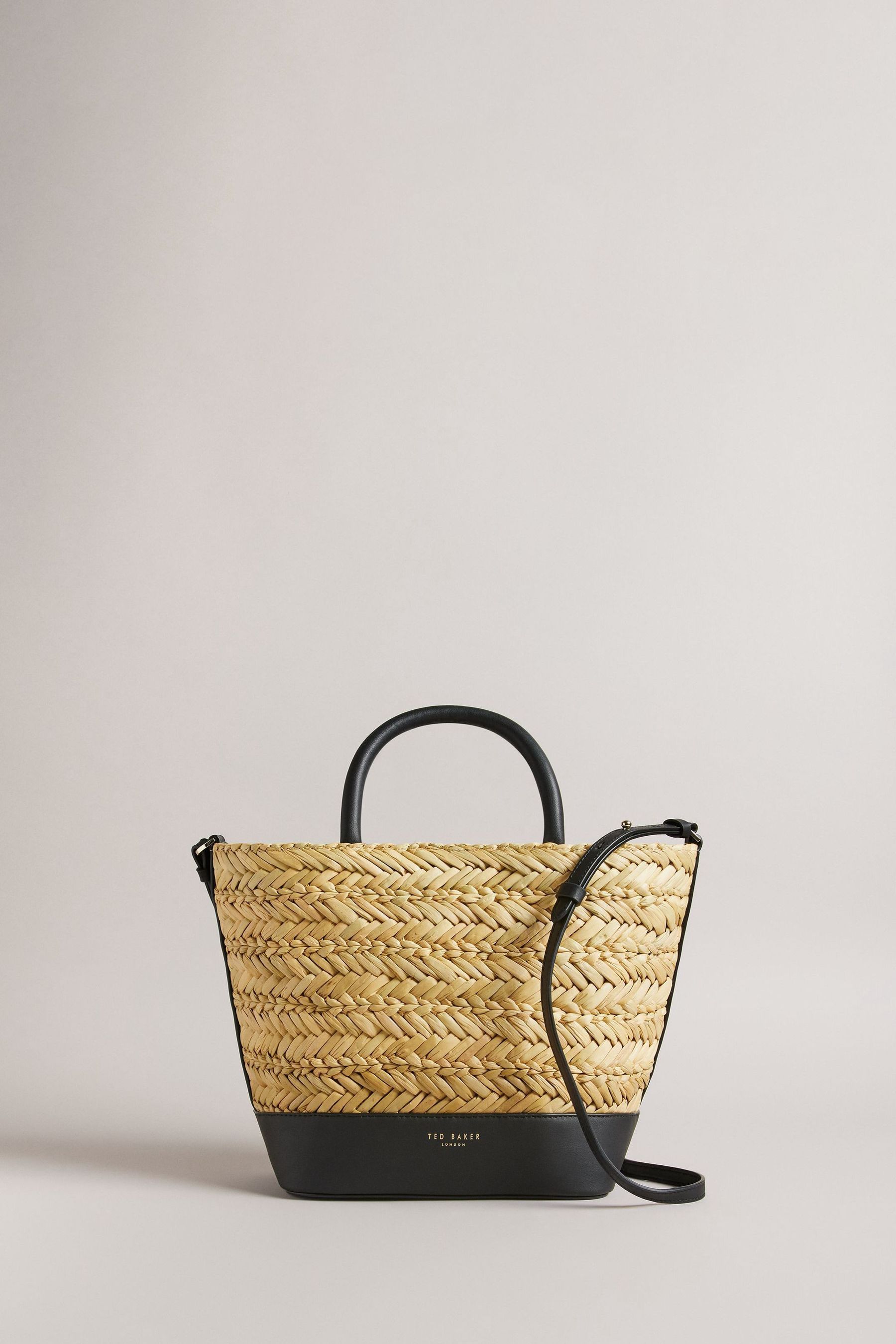 Buy Ted Baker Ivelie Medium Raffia Weave Black Tote from Next Luxembourg