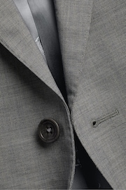 Charles Tyrwhitt Grey Slim Fit Sharkskin Ultimate Performance Suit: Jacket - Image 4 of 4