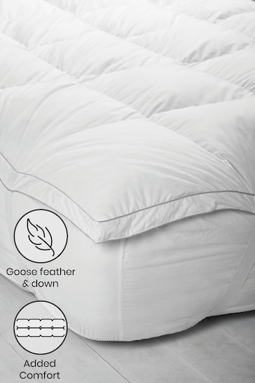 White Goose Feather And Down Mattress Topper