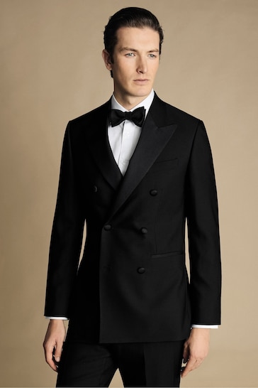 Charles Tyrwhitt Black Slim Fit Double Breasted Dinner Suit: Jacket