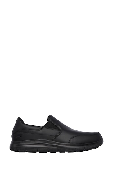 Skechers Black Bronwood Slip Resistant Slip-On Mens Work Shoes