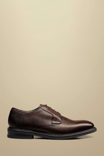 Charles Tyrwhitt Brown Grain Leather Derby Rubber Sole Shoes