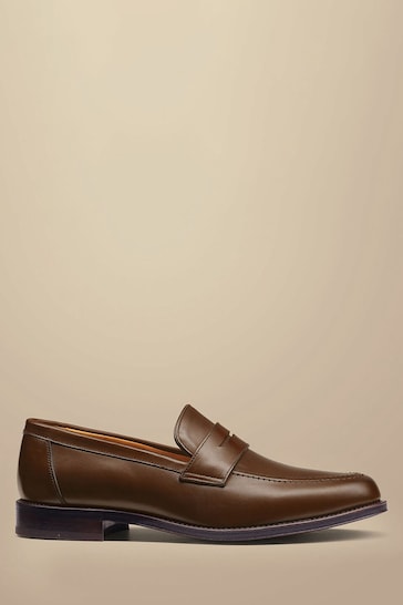 Charles Tyrwhitt Brown Leather Saddle Loafers