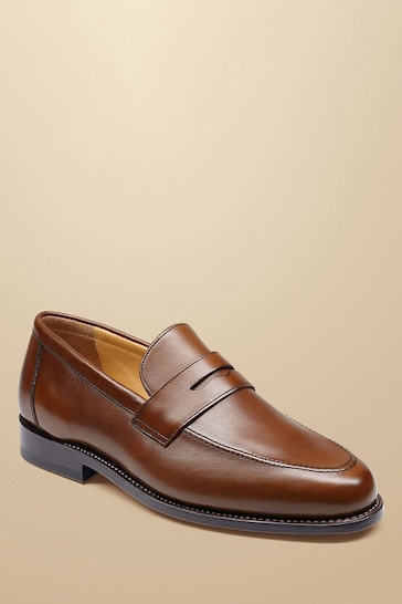 Charles Tyrwhitt Brown Leather Saddle Loafers