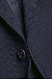 Charles Tyrwhitt Blue Slim Fit Prince Of Wales Ultimate Performance Suit: Jacket - Image 3 of 3