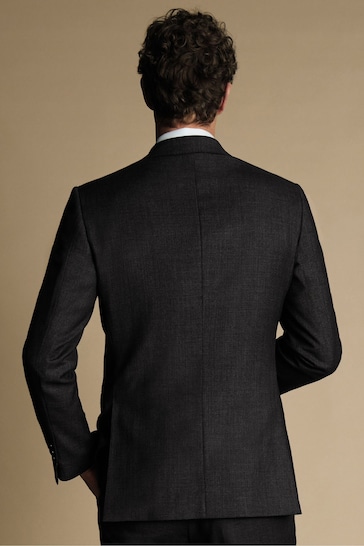 Charles Tyrwhitt Grey Slim Fit Stretch Birdseye Suit: Jacket