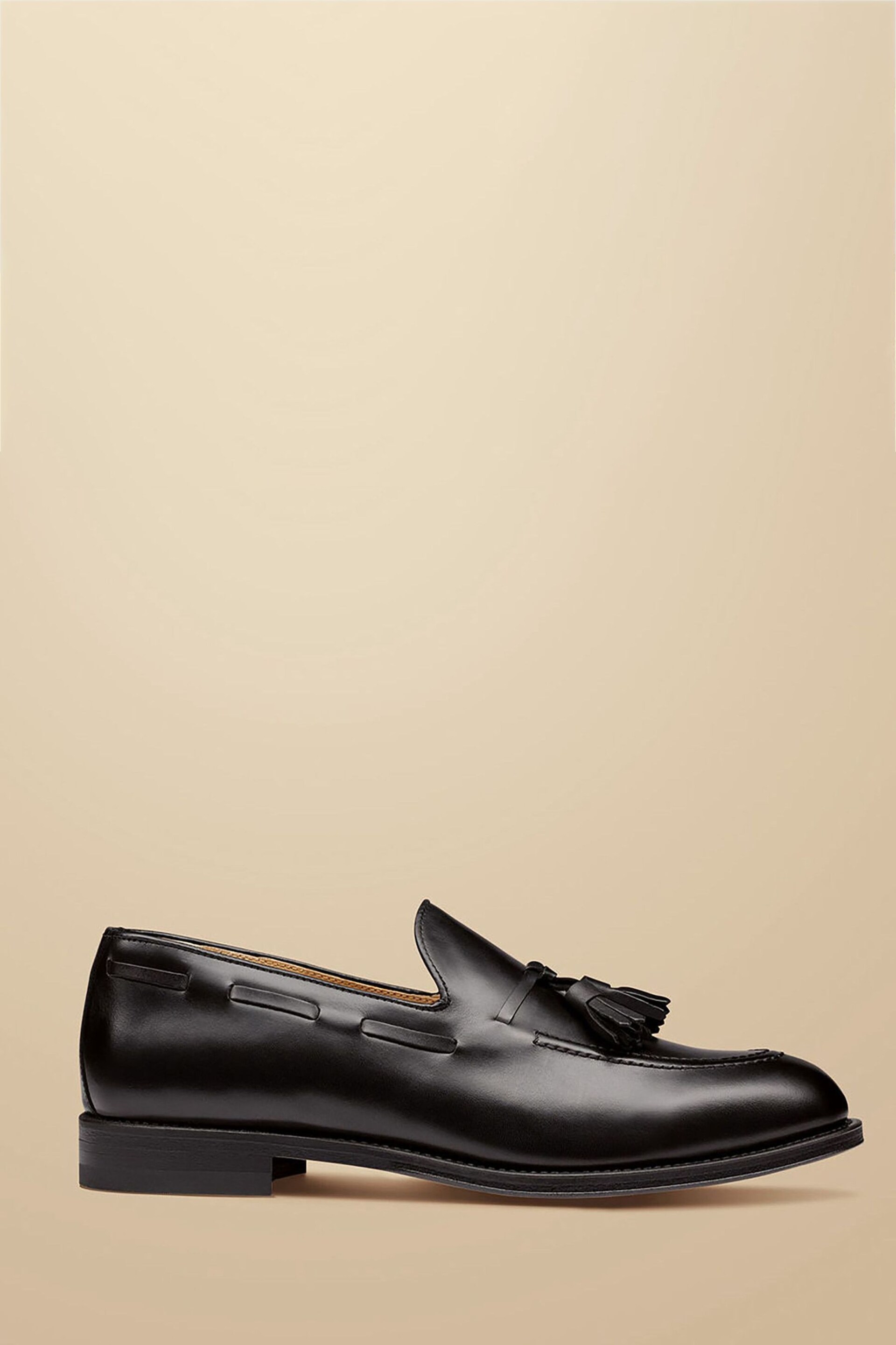 Charles Tyrwhitt Black Leather Tassel Loafers - Image 1 of 4