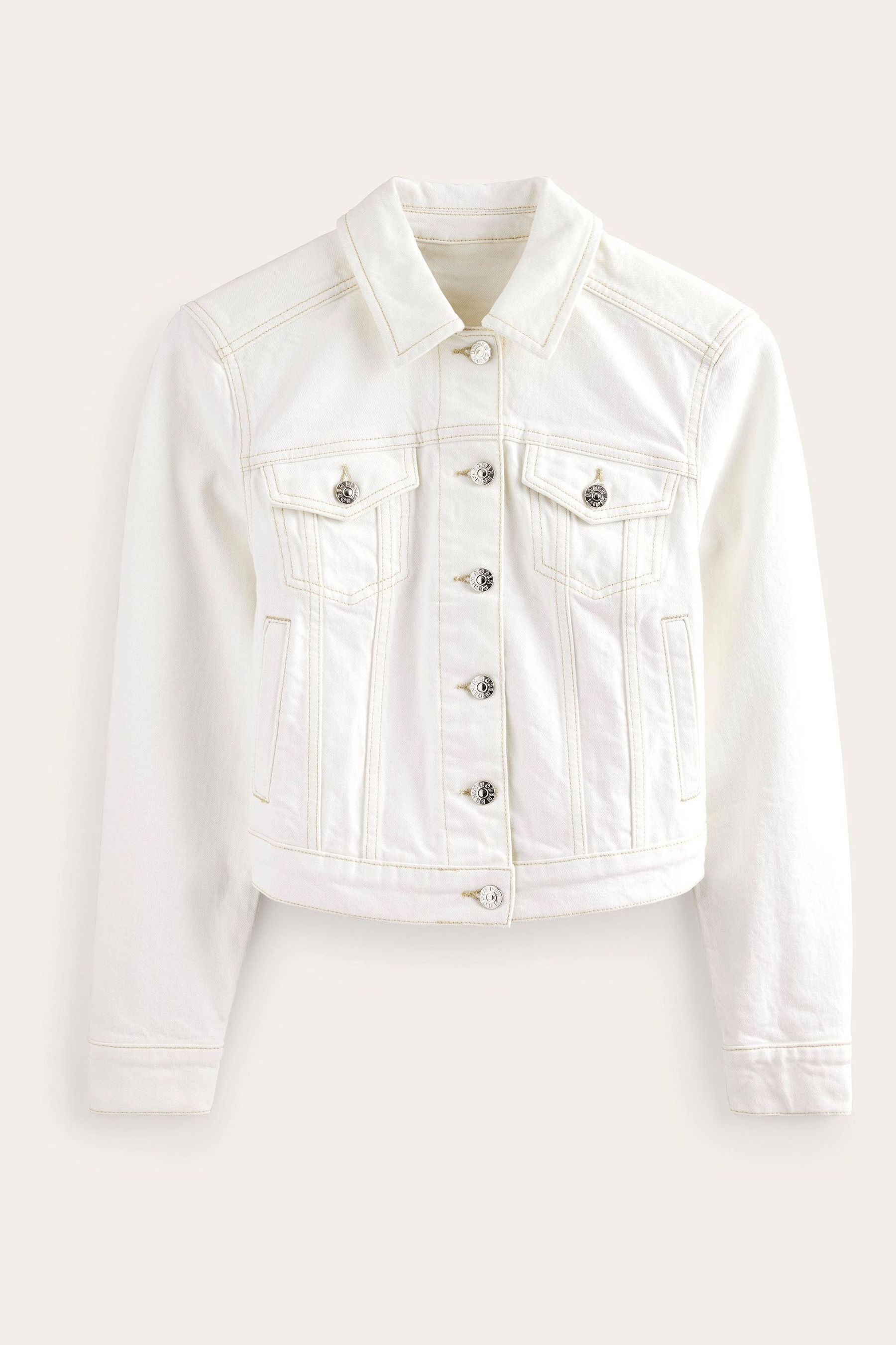 Buy Boden White Rigid Denim Jacket from Next Luxembourg