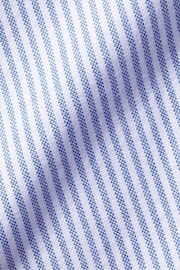 Charles Tyrwhitt Blue Slim Fit Stripe Stretch Washed Oxford Collarless Shirt - Image 7 of 7