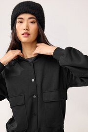 Black Slinky Soft Bomber Jacket - Image 5 of 7