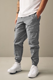 Light Blue Regular Tapered Stretch Utility Cargo Trousers - Image 4 of 14